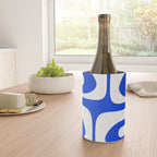 Mid Century Modern Royal Blue Piquet Bold Minimal Abstract Wine Chiller Gallery Image 4