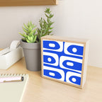 Mid Century Modern Royal Blue Piquet Bold Minimal Abstract Mini Art Print Gallery Image 2