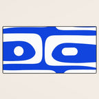 Mid Century Modern Royal Blue Piquet Bold Minimal Abstract Desk Mat Gallery Image 3
