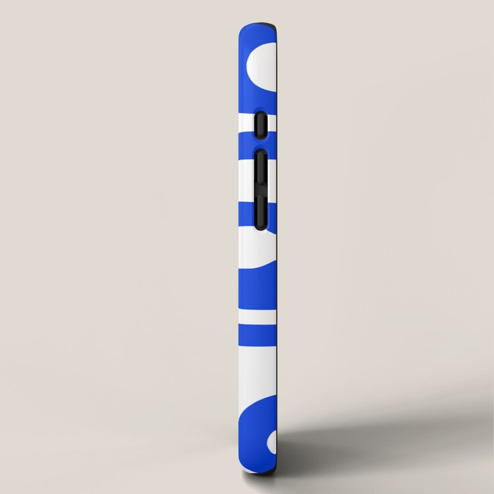 Mid Century Modern Royal Blue Piquet Bold Minimal Abstract iPhone Case Gallery Image 2