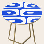 Mid Century Modern Royal Blue Piquet Bold Minimal Abstract Side Table Gallery Image 2