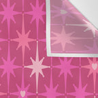 Valentine Hearts and Stars Hot Pink Mid Century Modern Atomic Age Starburst Pattern Wall Tapestry Gallery Image 3