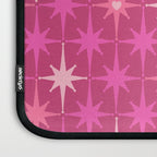 Valentine Hearts and Stars Hot Pink Mid Century Modern Atomic Age Starburst Pattern Laptop Sleeve Gallery Image 3