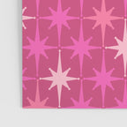 Valentine Hearts and Stars Hot Pink Mid Century Modern Atomic Age Starburst Pattern Poster Gallery Image 3