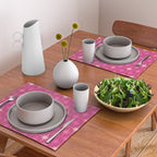 Valentine Hearts and Stars Hot Pink Mid Century Modern Atomic Age Starburst Pattern Placemat Gallery Image 2