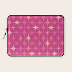 Valentine Hearts and Stars Hot Pink Mid Century Modern Atomic Age Starburst Pattern Laptop Sleeve Gallery Image 1