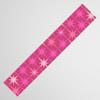 Valentine Hearts and Stars Hot Pink Mid Century Modern Atomic Age Starburst Pattern Table Runner Gallery Image 3