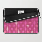 Valentine Hearts and Stars Hot Pink Mid Century Modern Atomic Age Starburst Pattern Laptop Sleeve Gallery Image 2