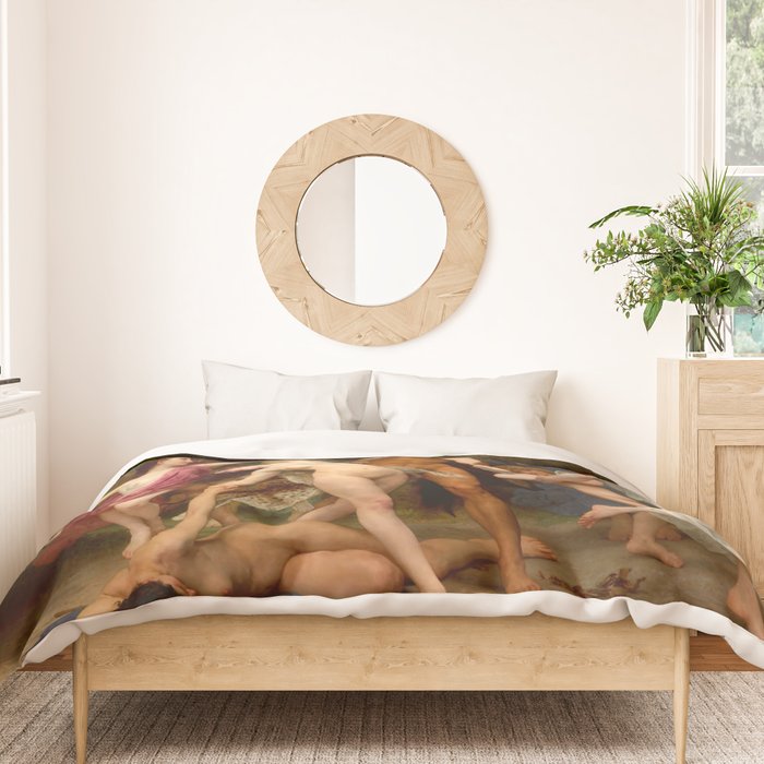 William-Adolphe Bouguereau "The Youth of Bacchus" Duvet Cover Gallery Image 3