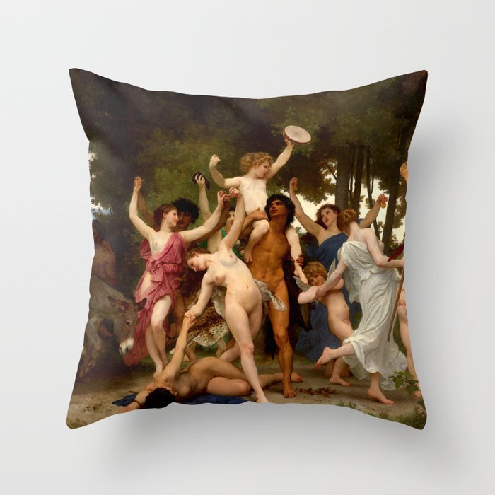 William-Adolphe Bouguereau "The Youth of Bacchus" Throw Pillow Gallery Image 1