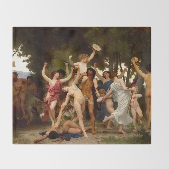 William-Adolphe Bouguereau "The Youth of Bacchus" Throw Blanket Gallery Image 2