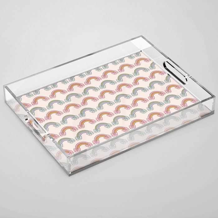 Rainbow Bow Print Acrylic Tray Gallery Image 1