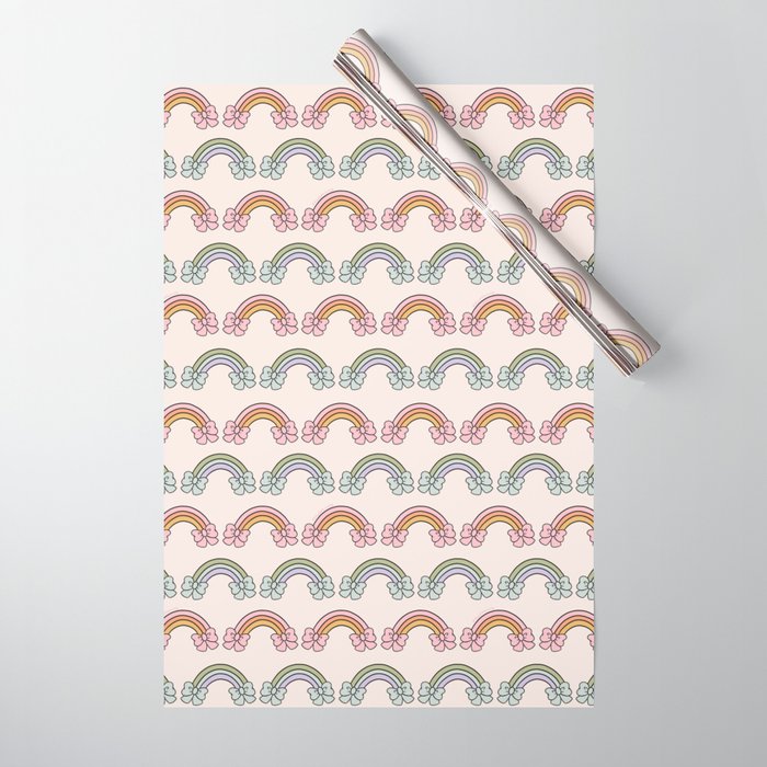 Rainbow Bow Print Wrapping Paper Gallery Image 1