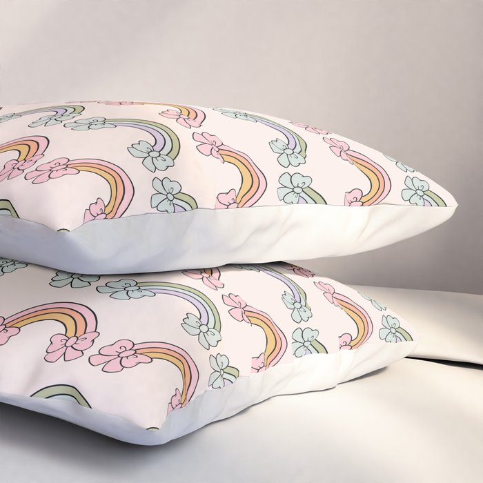 Rainbow Bow Print Pillow Sham Gallery Image 3