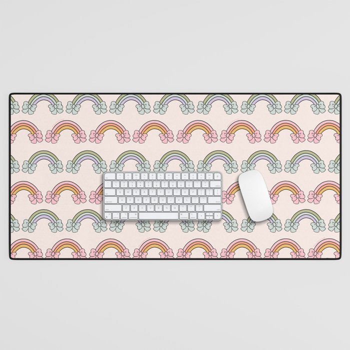 Rainbow Bow Print Desk Mat Gallery Image 1