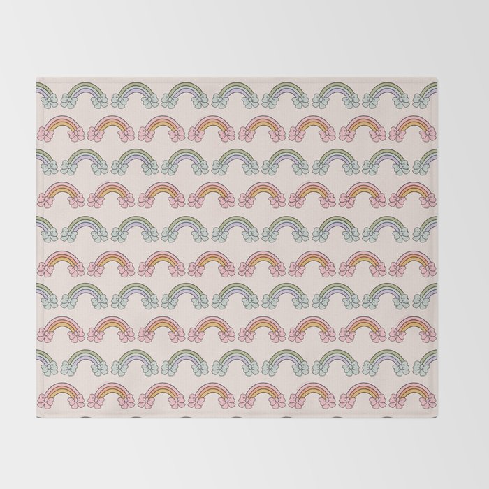 Rainbow Bow Print Throw Blanket Gallery Image 2