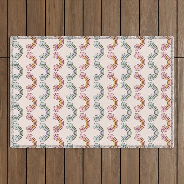 Rainbow Bow Print Outdoor Rug Gallery Image 1