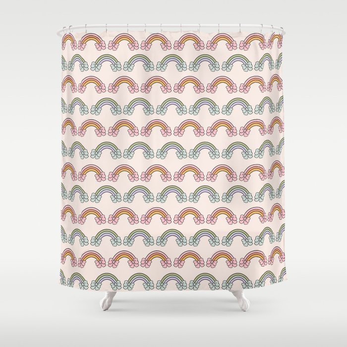 Rainbow Bow Print Shower Curtain Gallery Image 1