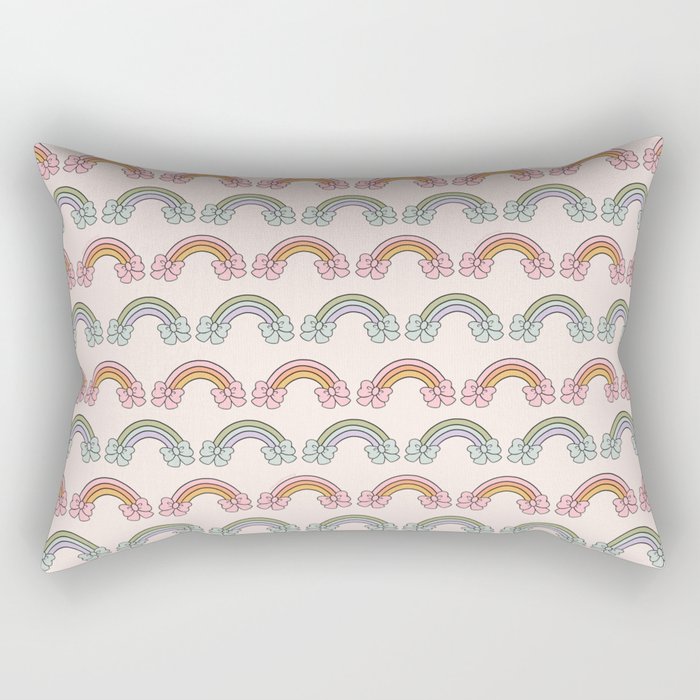 Rainbow Bow Print Rectangular Pillow Gallery Image 2