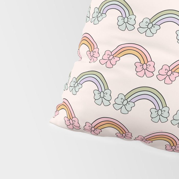Rainbow Bow Print Pillow Sham Gallery Image 4