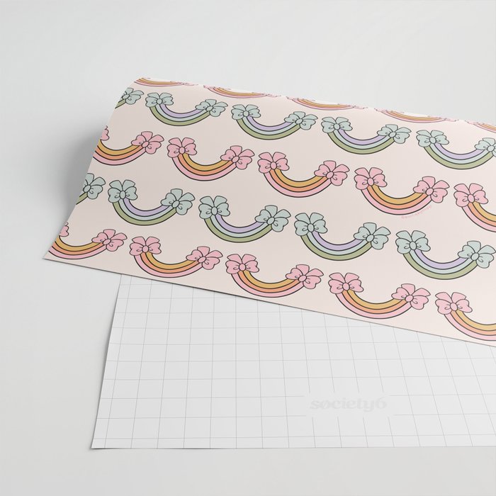 Rainbow Bow Print Wrapping Paper Gallery Image 2
