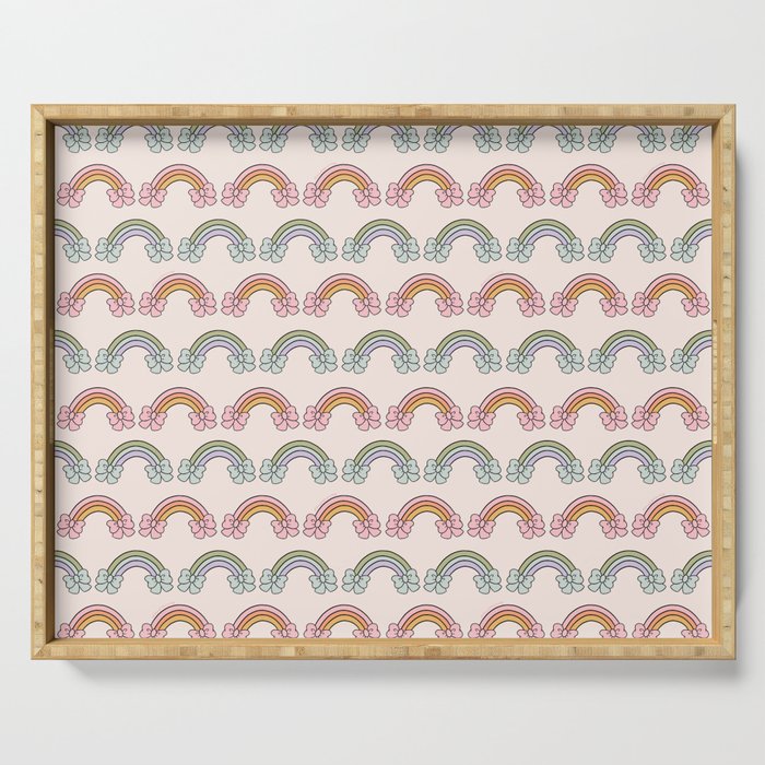 Rainbow Bow Print Serving Tray Gallery Image 1
