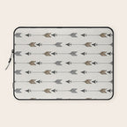 Vertical Arrow Patterns - Cream and Neutral Earth Tones Laptop Sleeve Gallery Image 1