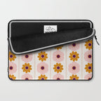 Vintage retro floral pattern, 60s, 70s style in pink and brown Laptop Sleeve Gallery Image 2