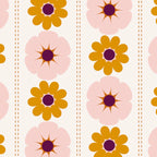 Vintage retro floral pattern, 60s, 70s style in pink and brown Coffee Mug Gallery Image 2