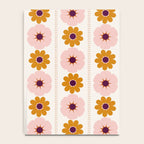 Vintage retro floral pattern, 60s, 70s style in pink and brown Notebook Gallery Image 4