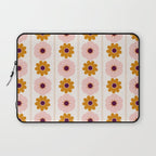 Vintage retro floral pattern, 60s, 70s style in pink and brown Laptop Sleeve Gallery Image 1