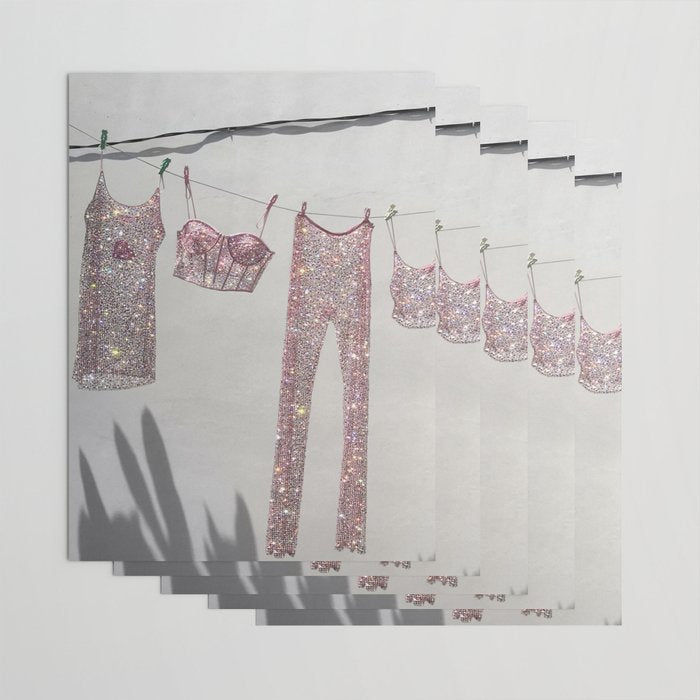 SATURDAY MORNING - collage art, glitter  artwork by Yana Potter, bling and shiny, summer mood, sunny Wrapping Paper Gallery Image 3