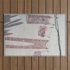 SATURDAY MORNING - collage art, glitter  artwork by Yana Potter, bling and shiny, summer mood, sunny Outdoor Rug Gallery Image 1