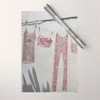 SATURDAY MORNING - collage art, glitter  artwork by Yana Potter, bling and shiny, summer mood, sunny Wrapping Paper Gallery Image 1