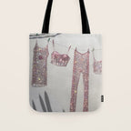 SATURDAY MORNING - collage art, glitter  artwork by Yana Potter, bling and shiny, summer mood, sunny Tote Bag Gallery Image 1