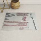 SATURDAY MORNING - collage art, glitter  artwork by Yana Potter, bling and shiny, summer mood, sunny Rug Gallery Image 1