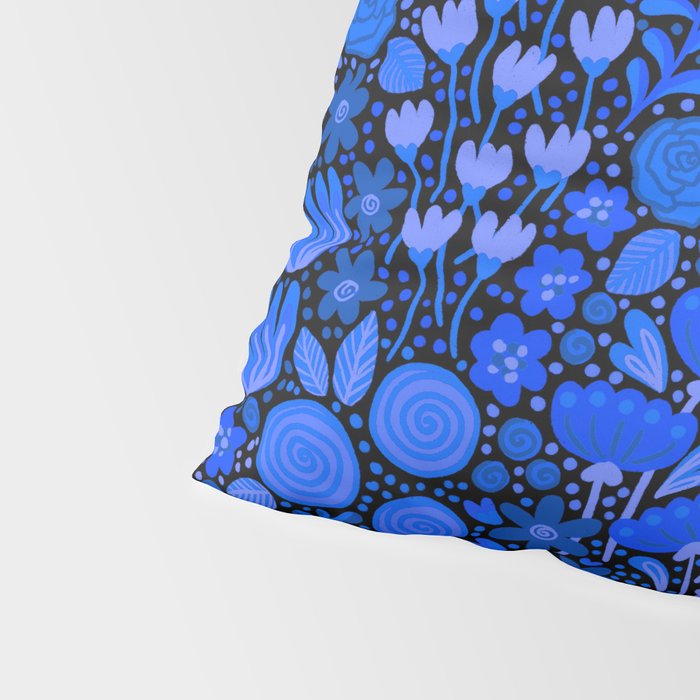 Wildflower Field- Cobalt Blue Pillow Sham Gallery Image 4