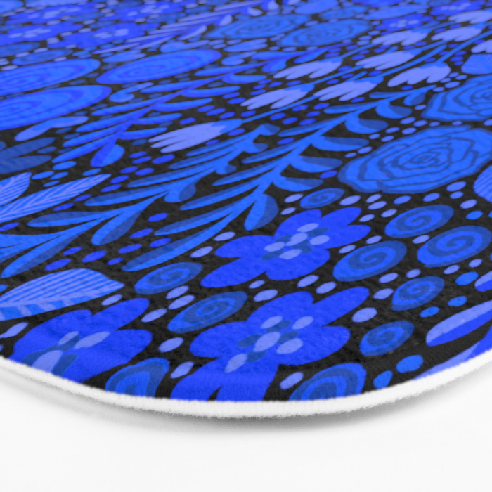 Wildflower Field- Cobalt Blue Bath Mat Gallery Image 3
