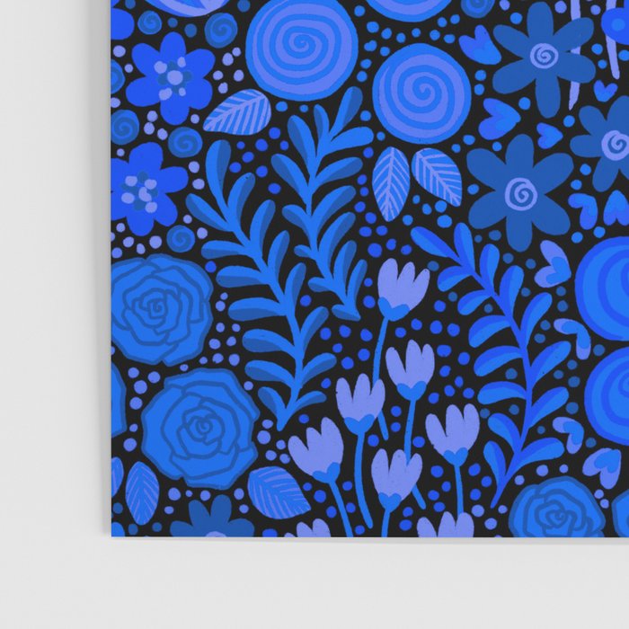 Wildflower Field- Cobalt Blue Poster Gallery Image 3