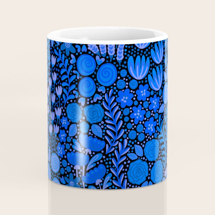 Wildflower Field- Cobalt Blue Coffee Mug Gallery Image 4