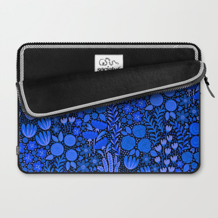 Wildflower Field- Cobalt Blue Laptop Sleeve Gallery Image 2