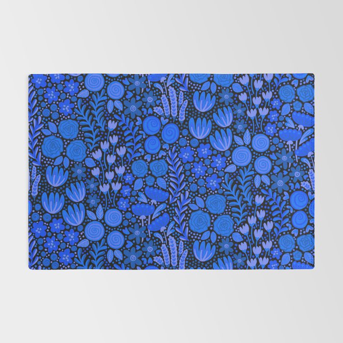 Wildflower Field- Cobalt Blue Rug Gallery Image 2