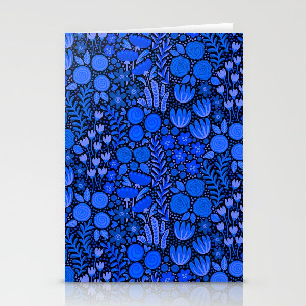 Wildflower Field- Cobalt Blue Stationery Card Gallery Image 1