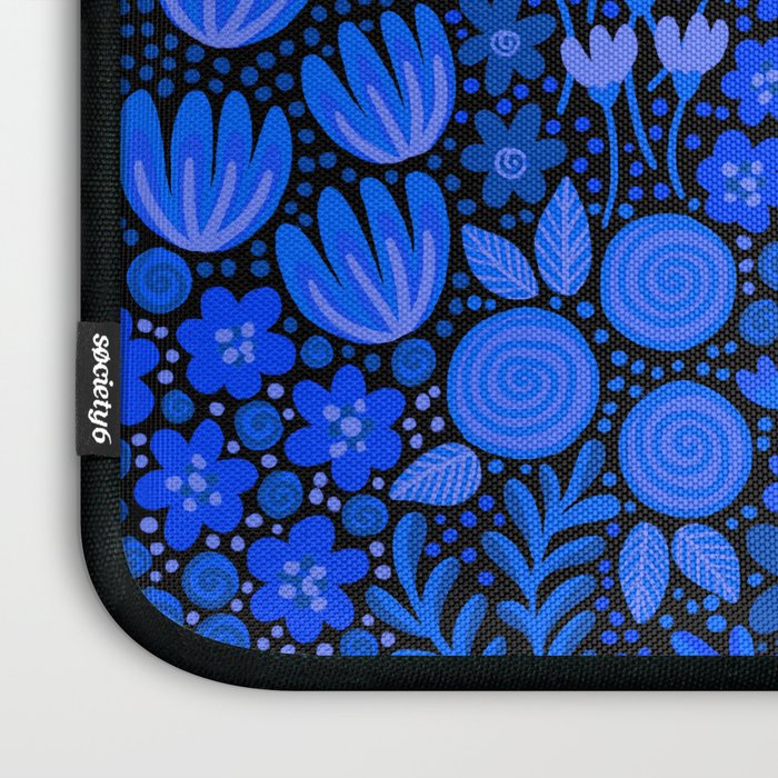 Wildflower Field- Cobalt Blue Laptop Sleeve Gallery Image 3