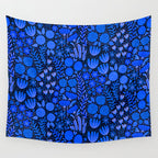 Wildflower Field- Cobalt Blue Wall Tapestry Gallery Image 4