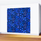 Wildflower Field- Cobalt Blue Wall Mural Gallery Image 2