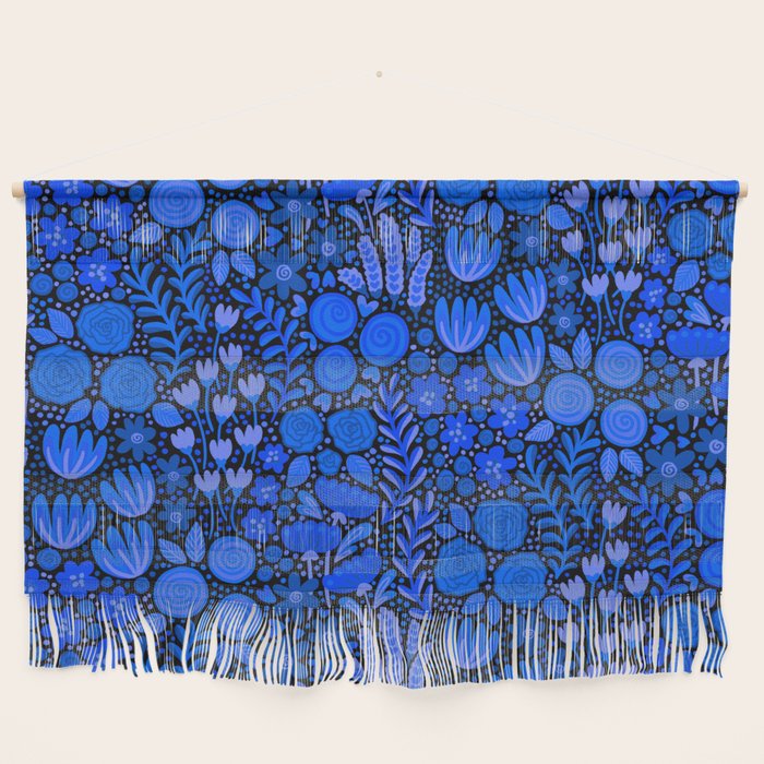 Wildflower Field- Cobalt Blue Wall Hanging Gallery Image 1