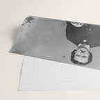 Edgar Allan Poe with Skull and Skeleton macabre black and white photograph Wrapping Paper Gallery Image 2