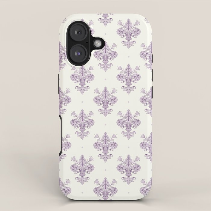 French Lavender Fleur De Lis iPhone Case Gallery Image 1