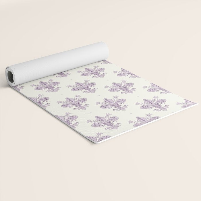 French Lavender Fleur De Lis Yoga Mat Gallery Image 2